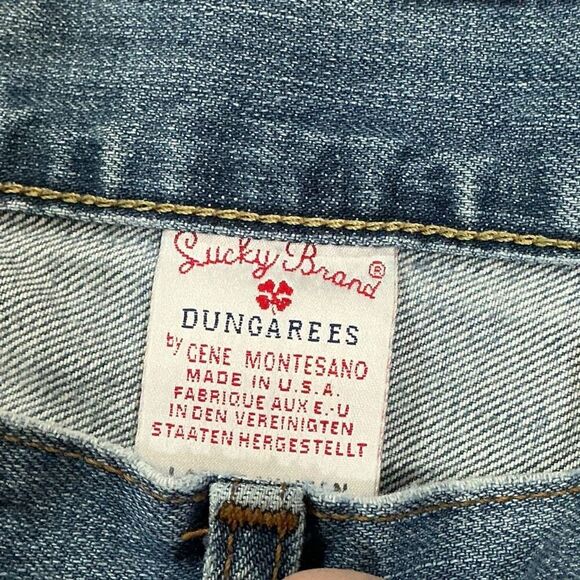 Lucky Brand Dungarees by Gene Montesano Distressed Lazy Day Jeans Size 31 - Picture 7 of 9